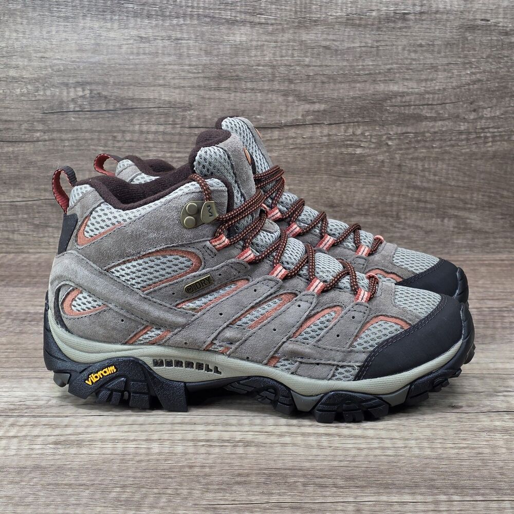 Merrell Moab 2 Mid Women's Size 8.5 Brown Tan Waterproof Hiking Boots J06058